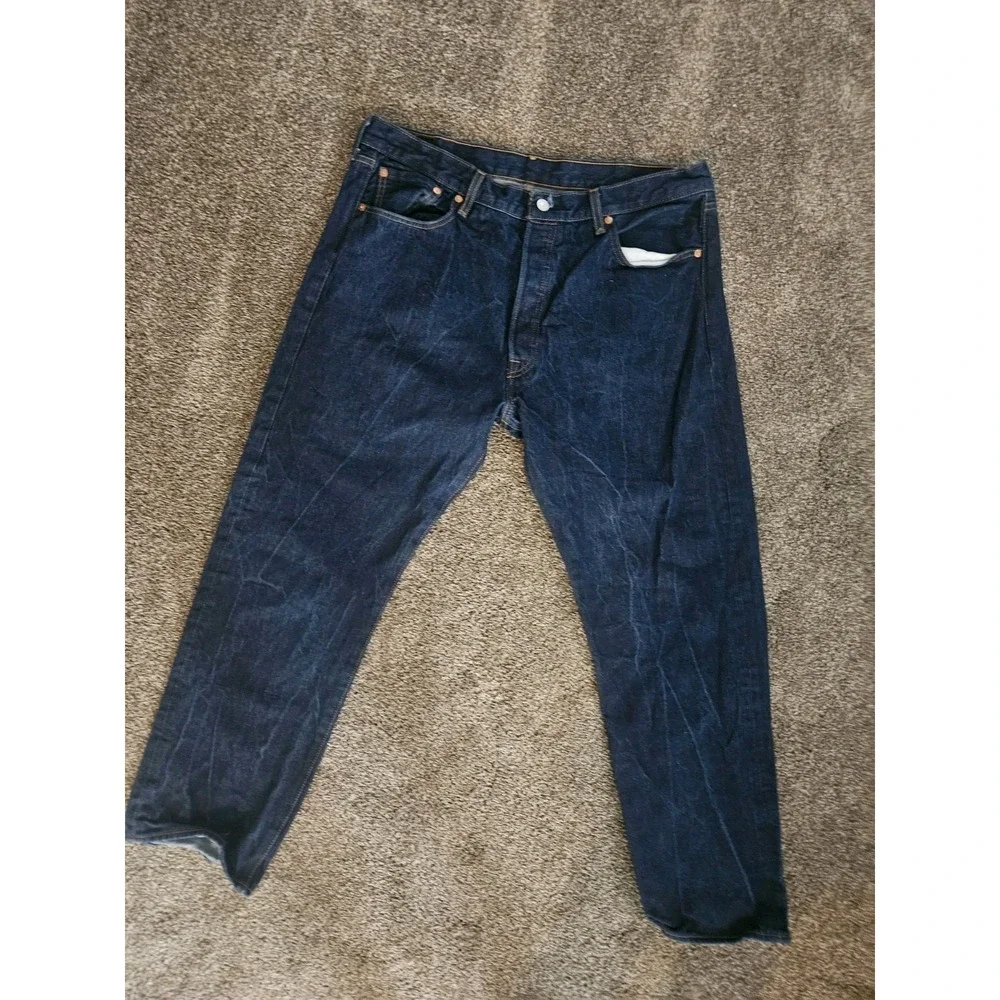 LEVIS 501XX MEN 40x32 WATERLESS STRAIGHT LEG BUTTON FLY DENIM BLUE JEAN EXCELLEN